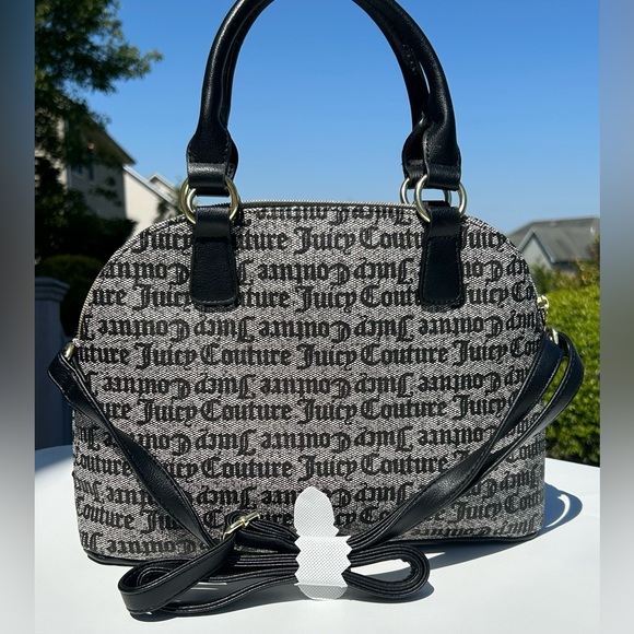 🚫SOLD‼️Juicy Couture Glam Black Beige Dome Satchel & Clutch Wallet Set NEW! - Picture 2 of 5
